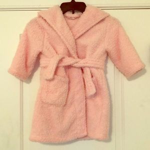Sparkly super soft pink fleece robe toddler 2-3